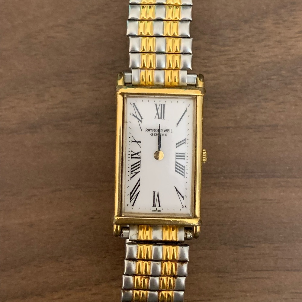 Raymond Weil Gold and Silver Watch 18K Gold Electric Plated. Untested